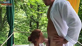 Receptionist Bathes Then Sucks Client Cock in Heels!