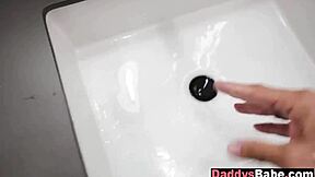 stepdaughter sneaks into bathroom to suck stepdad's cock real good... you seeing this?