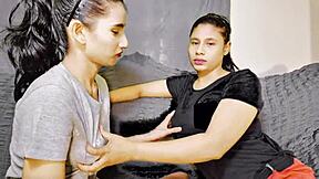 young huge ass girl takes rough facial and creampie in wild 3some quickie