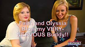 Faith Hope and Olyssia Suck Cock Then Take Turns Bent Over Banged Hard