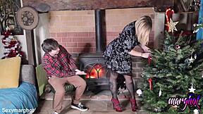 Handsome Stud Fucks Stepmom Christmas Decor