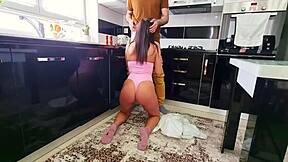Horny Couple Fucks Hard Kitchen Quickie Orgasm!