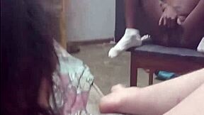 wife skips cleaning to suck hubby's cock instead in homemade clip