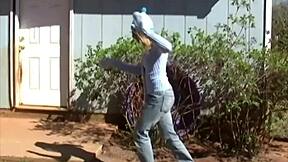 Neighbor teen strips panties teases shaved pussy close for you?