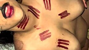 Fiesta de Halloween turns into hot room fuck for tight virgin-like girl