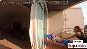 Petite Thai Teen Nympho Rides Big White Cock Outdoor Amateur Blowjob