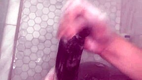stepbrother convinces step-sisters for first anal shower try as huge dick worries them
