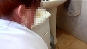Redhead Teen Catches Cousin Jerking in Shower and Helps Bareback