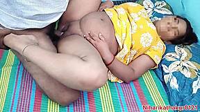 young guy finally fucks chubby indian stepmom missionary tasting her hairy pussy first time