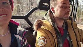 curvy milf teases then gets anal wrecked outdoors in buggy field