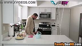 yo stepdad and stepdaughter team up to fuck stepmom on her big day what a taboo 3some