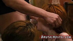 guy bound in garage gets punished by brunette's anal dildo domination 😈🍑🔥