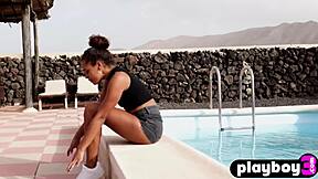 Perfect Ass Black Teen Agatha Poses Outdoor Booty Tease