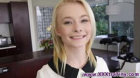 Tiny Blonde Enjoys Intense Cock Sucking