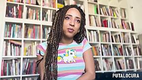 luna blackx milks torbe's cum after horny interview