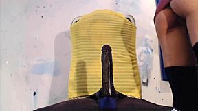 naughty brit college teen teases with squirting pussy toys