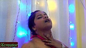 Desi big natural tits neighbor girl dirty talks while licking and dominating in nylon