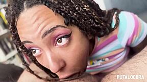 luna blackx milks torbe's cum after horny interview