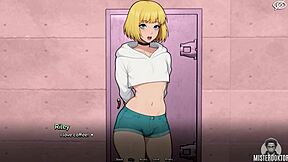 bunkered horny femboy petite shemale cums hard roleplay wet tits!