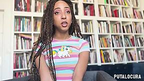 luna blackx milks torbe's cum after horny interview