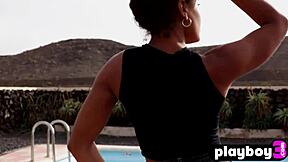 Perfect Ass Black Teen Agatha Poses Outdoor Booty Tease