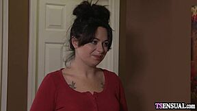 skinny redhead shemale pleasures busty milf deeply