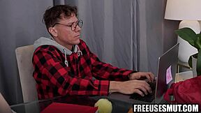 Geeky Step Brother Uses Step Sister Like His Fuck Toy!