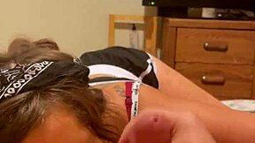 REAL HOOKER deepthroats balls then swallows all customer cum