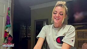 damn, watch this skinny blonde suck cock before pussy pounding!