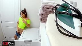 stepdad fills stepdaughter's tight pussy while mommy's away...