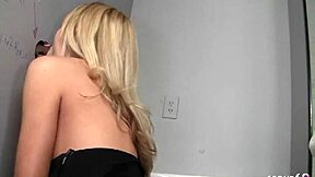 wanna see nympho blonde gag on bbc thru gloryhole toilet?