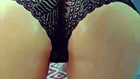 Horny Brunette Teen Fills Ass with Oiled Coconut Massage