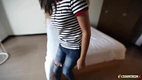 POV Creampie Fucks Hottest Young Thai Hairy Twat