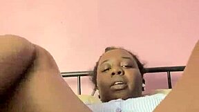 she queefs creamy farts from her pretty hairy ebony pussy close up