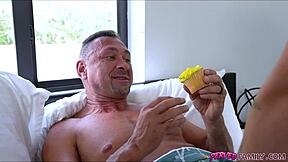 pervedfamily offers two young cupcakes for stepdad's father's day delight