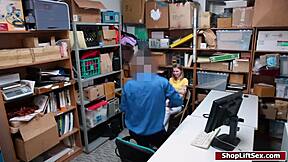 petite teen shoplifter fucked hard in lingerie then released