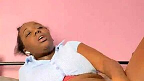 she queefs creamy farts from her pretty hairy ebony pussy close up