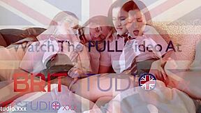 teacher eats out two curvy college pussies at party