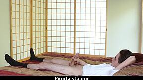 stepbro fucks cute stepsis anytime under stepmom's freeuse watch - famlust