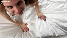Skinny 18yo Stepsis Gives First Sloppy Blowjob