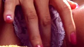 Classy asian milf's lingerie tease turns into solo ecstasy