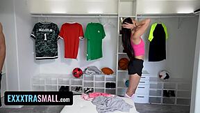 Spying Petite Latina Locker Room Deepthroat Leads to Monster Cock Facial