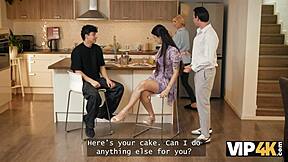 ready to pop my cherry with this hot blonde milf in kitchen?