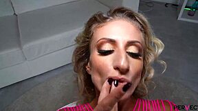 one tiny sky angel vs three huge cocks in double penetration chaos