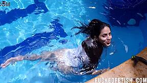 hey sexy helen star, wanna dive masked into that pool with your big wet tits?