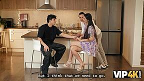 ready to pop my cherry with this hot blonde milf in kitchen?