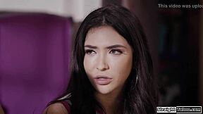 Petite Cheerleader's First Busty Lesbian Tangle