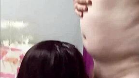 ebony petite sucks boss small cock on knees then doggystyle fucked 😈 homemade interracial!