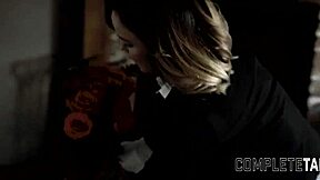 Classy brunette teen begs for my extreme facial load