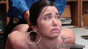 skinny teen tied up punished by cop for theft